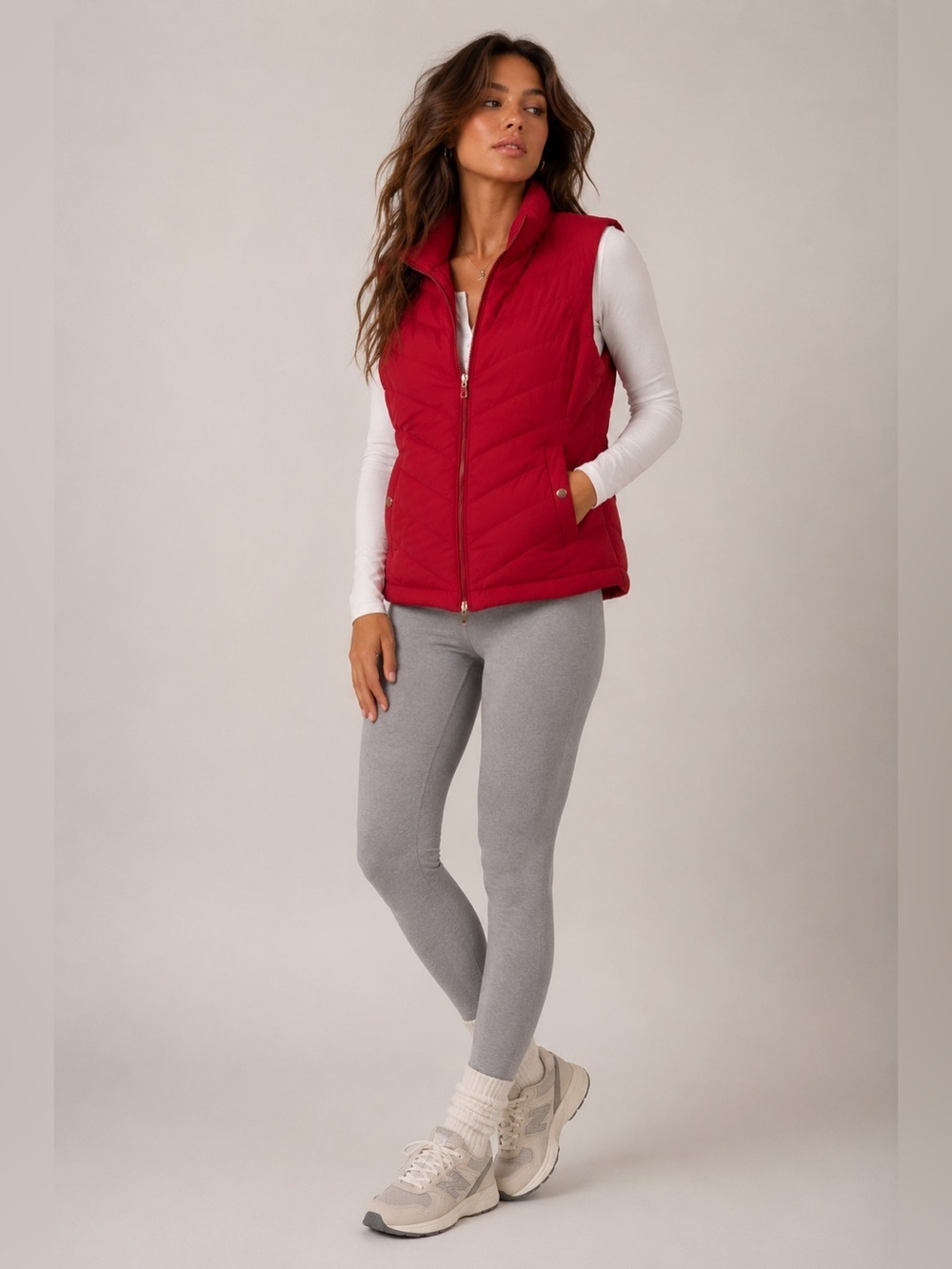 NWOT Charter Club Petite Red Packable Puffer Vest Size SP